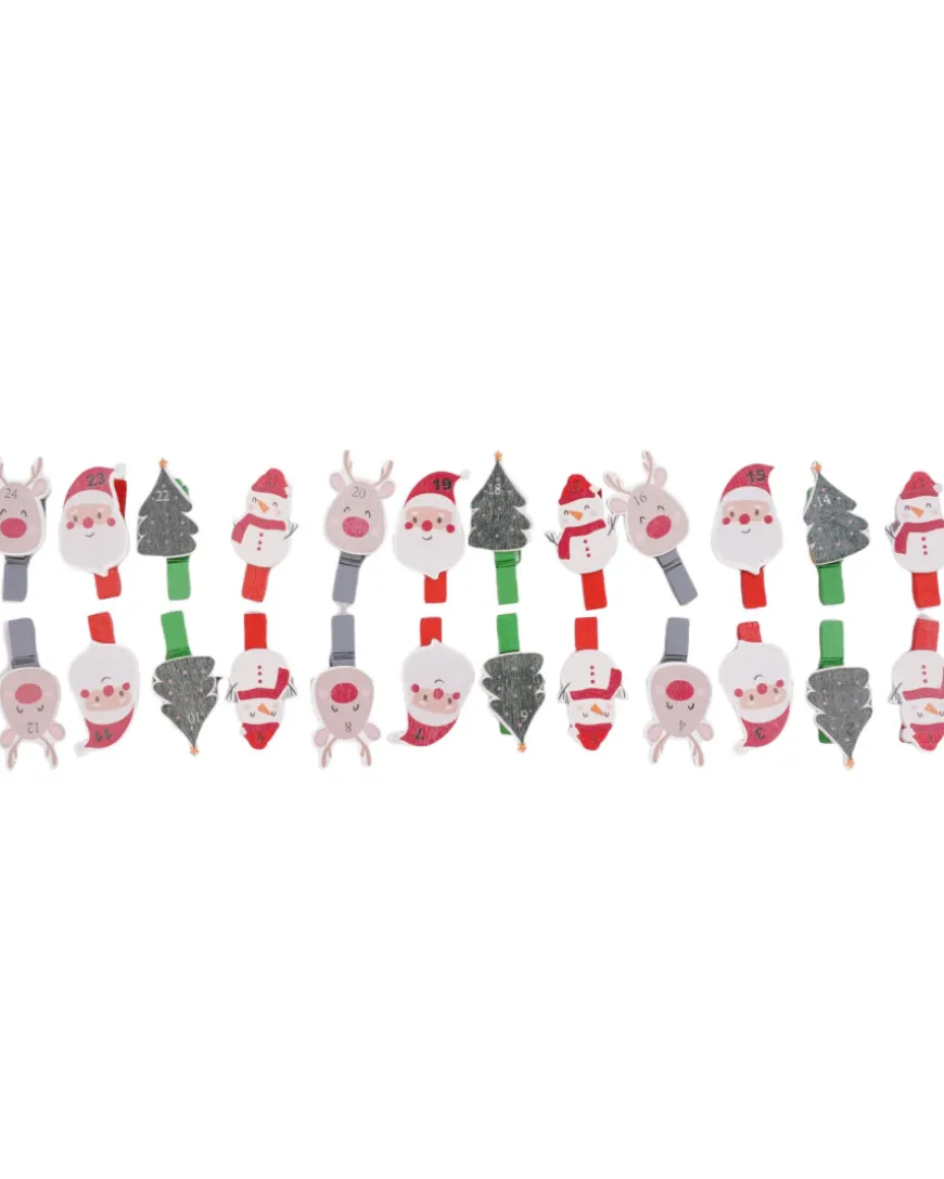 Adventskalender Weihnachten 24er-Pack, 24 Klammern-KiK Onlineshop Fashion