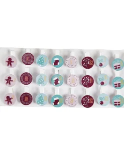 Adventskalender zum Selberbasteln verschiedene Designs, 24 Holzclips-KiK Onlineshop Flash Sale