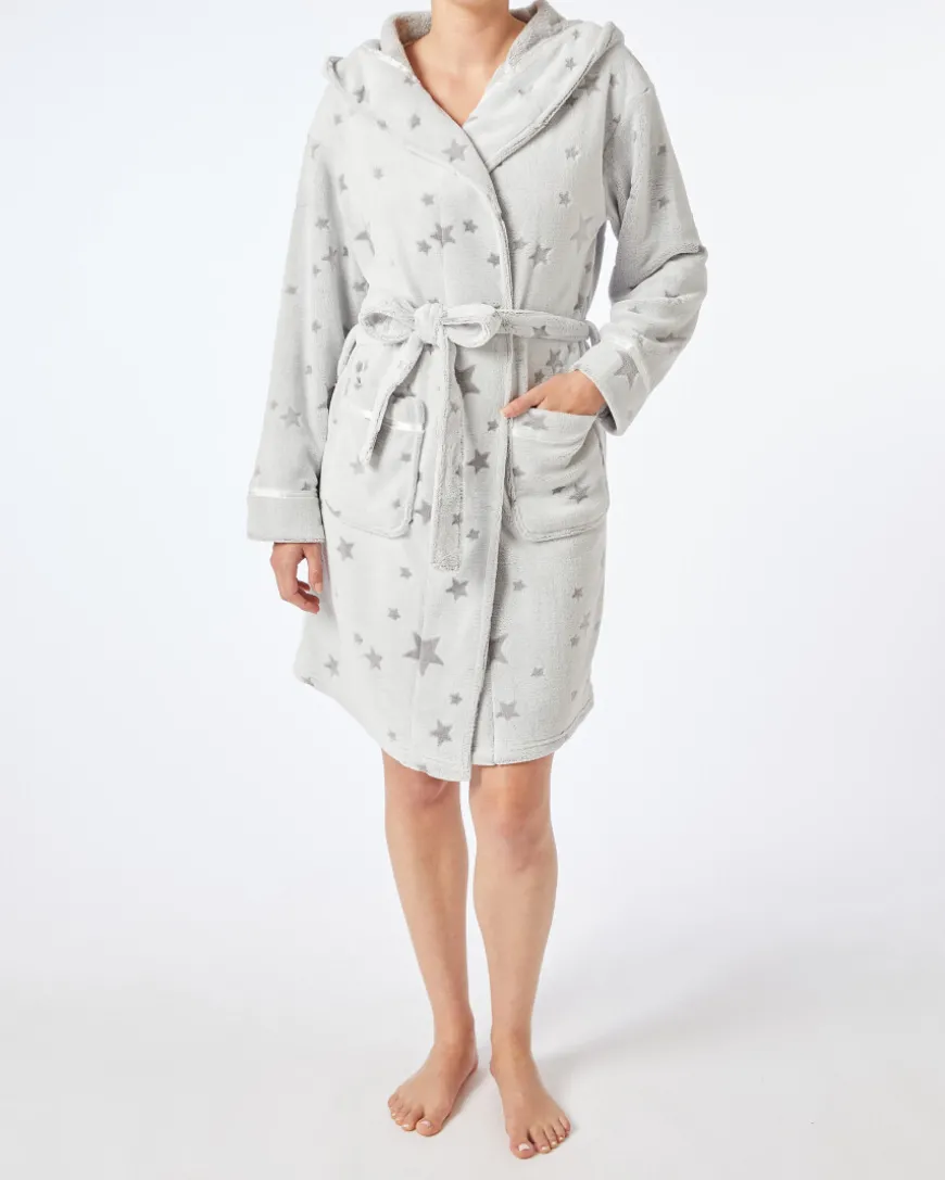 Bademantel aus Fleece Janina, verschiedene Designs-KiK Onlineshop Online