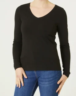 Basic Langarmshirt Janina, V-Ausschnitt-KiK Onlineshop New
