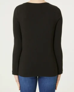 Basic Langarmshirt Janina, V-Ausschnitt-KiK Onlineshop New