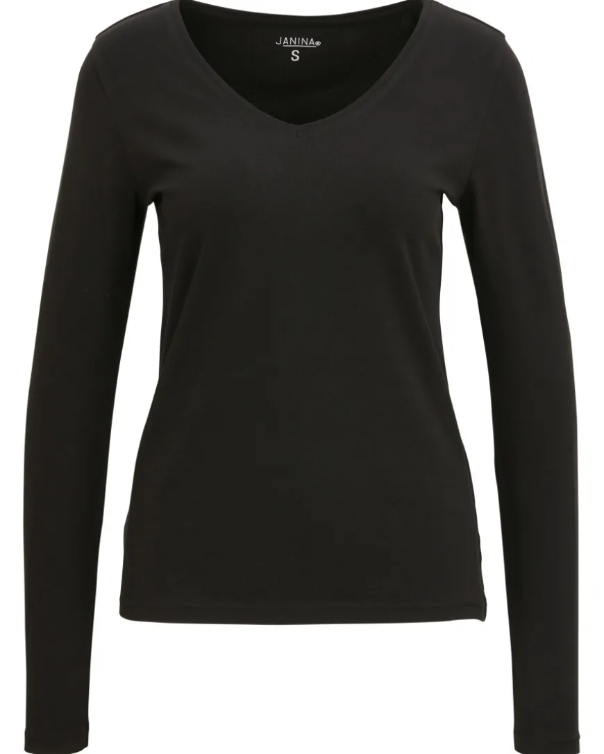 Basic Langarmshirt Janina, V-Ausschnitt-KiK Onlineshop New