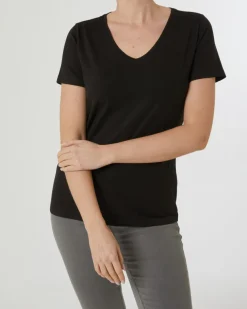Basic T-Shirt Janina, V-Ausschnitt-KiK Onlineshop Flash Sale