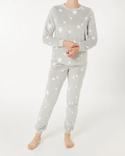 Bequemer Fleece-Pyjama Janina, verschiedene Designs, 2-tlg. Set-KiK Onlineshop New