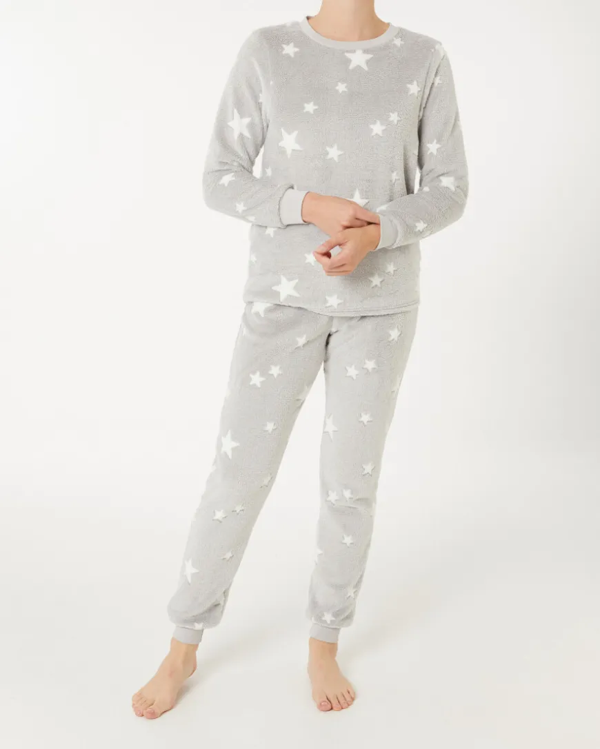 Bequemer Fleece-Pyjama Janina, verschiedene Designs, 2-tlg. Set-KiK Onlineshop New