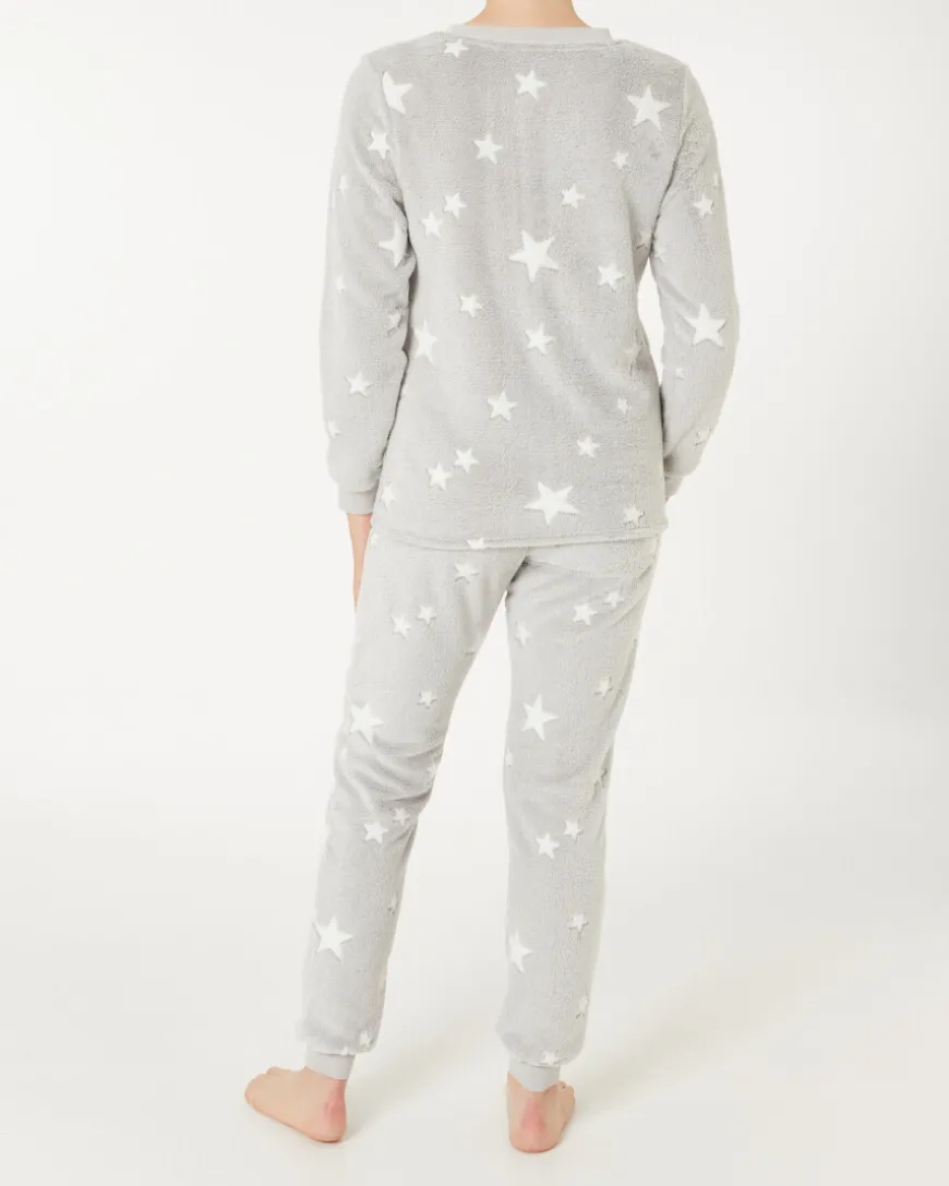 Bequemer Fleece-Pyjama Janina, verschiedene Designs, 2-tlg. Set-KiK Onlineshop New