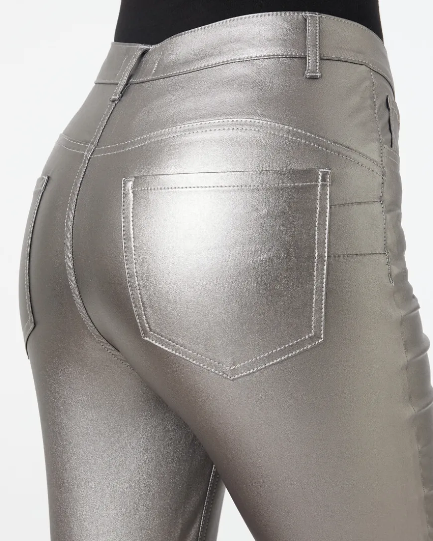 Beschichtete Hose in Silber Janina, High-Waist-KiK Onlineshop Store