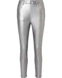 Beschichtete Hose in Silber Janina, High-Waist-KiK Onlineshop Store