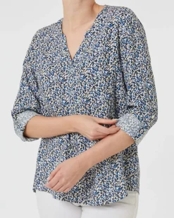 Bluse aus Viskose Janina, Turn-up-Ärmel-KiK Onlineshop Outlet