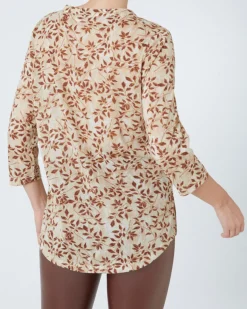 Bluse mit Blattmuster Janina, 3/4-Arm-KiK Onlineshop Best
