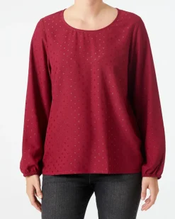 Bluse mit glitzernden Punkten Janina, Rundhalsausschnitt-KiK Onlineshop Best