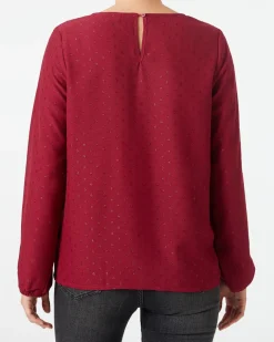 Bluse mit glitzernden Punkten Janina, Rundhalsausschnitt-KiK Onlineshop Best
