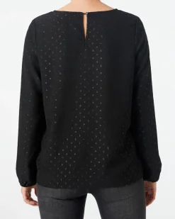 Bluse mit glitzernden Punkten Janina, Rundhalsausschnitt-KiK Onlineshop Cheap
