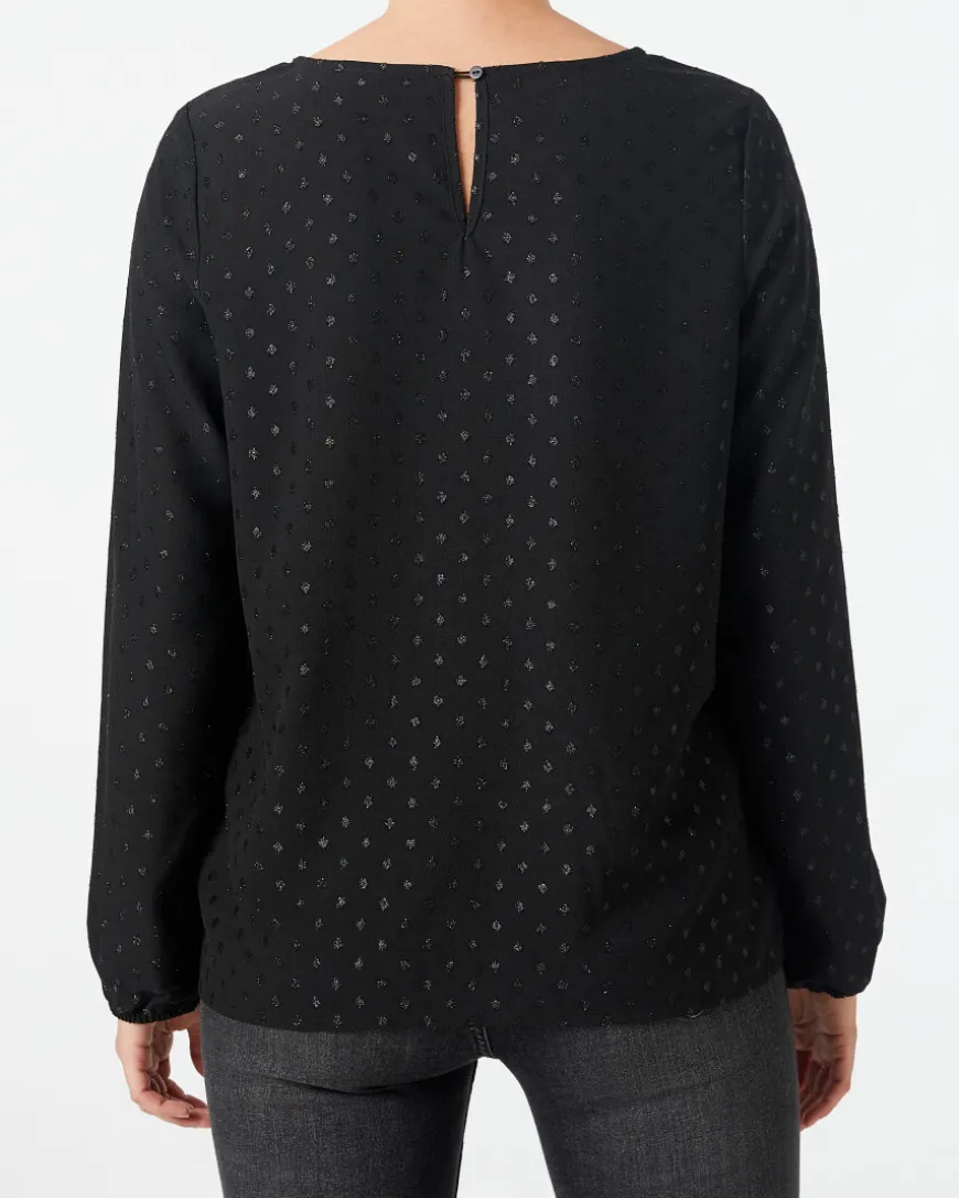Bluse mit glitzernden Punkten Janina, Rundhalsausschnitt-KiK Onlineshop Cheap