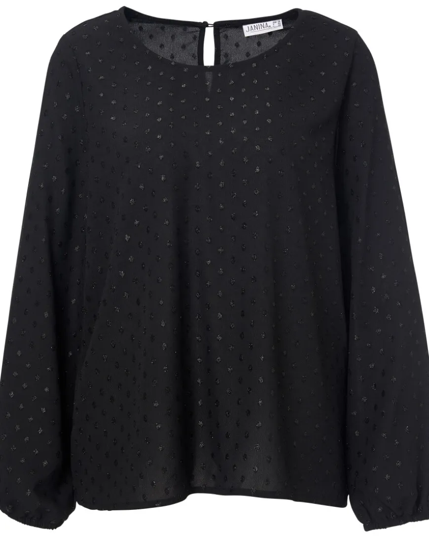 Bluse mit glitzernden Punkten Janina, Rundhalsausschnitt-KiK Onlineshop Cheap