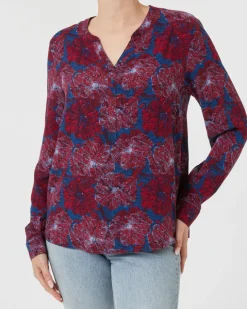 Bluse mit großen Blumen Janina, Y-Ausschnitt-KiK Onlineshop New