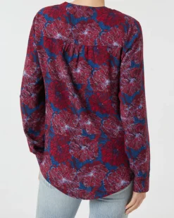 Bluse mit großen Blumen Janina, Y-Ausschnitt-KiK Onlineshop New