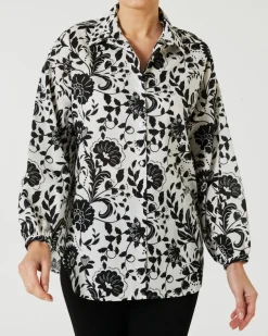 Bluse mit weiter Passform Janina, Knopfleiste-KiK Onlineshop Hot
