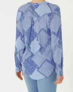 Bluse Y-Ausschnitt Janina, Vokuhila-Saum-KiK Onlineshop Discount