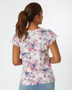 Buntes T-Shirt Janina, Rundhalsausschnitt-KiK Onlineshop Cheap
