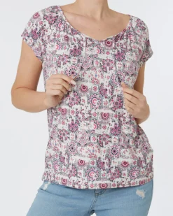 Buntes T-Shirt Janina, Rundhalsausschnitt-KiK Onlineshop Online