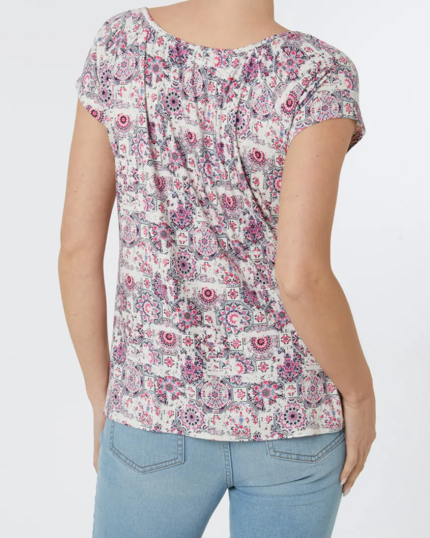 Buntes T-Shirt Janina, Rundhalsausschnitt-KiK Onlineshop Online