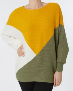 Colour-Blocking Strickpullover Janina, Rundhalsausschnitt-KiK Onlineshop Online
