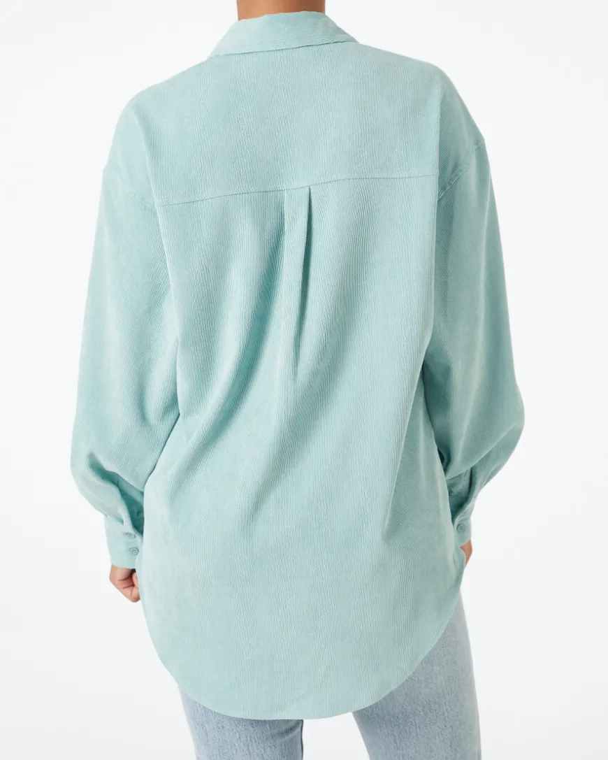 Cordhemd Oversize Janina, Knopfleiste-KiK Onlineshop Cheap