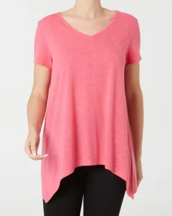 Einfarbiges T-Shirt Janina, Zipfeloptik-KiK Onlineshop Online