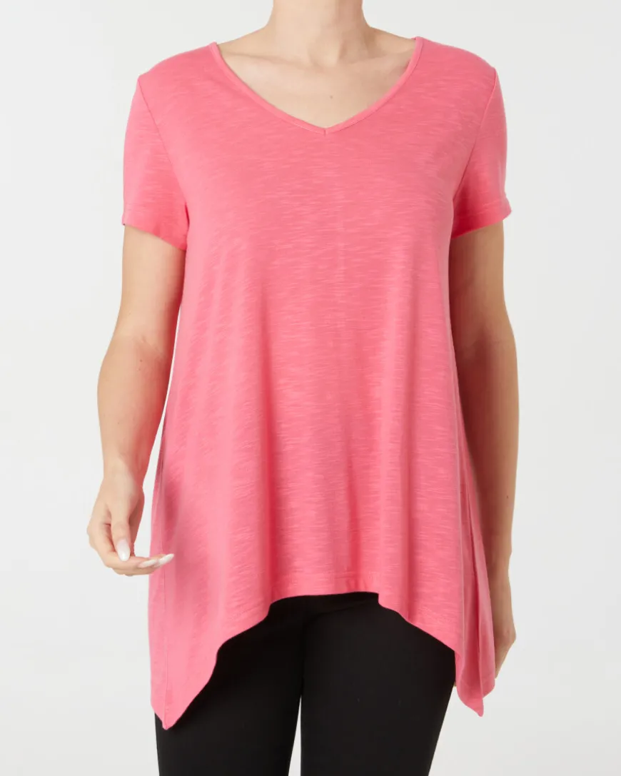 Einfarbiges T-Shirt Janina, Zipfeloptik-KiK Onlineshop Online
