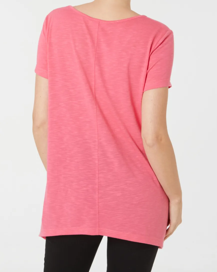 Einfarbiges T-Shirt Janina, Zipfeloptik-KiK Onlineshop Online