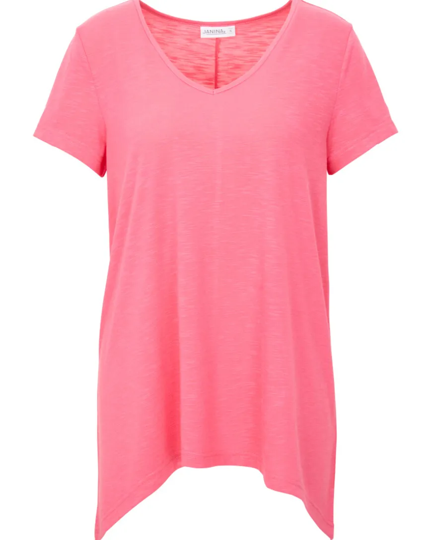 Einfarbiges T-Shirt Janina, Zipfeloptik-KiK Onlineshop Online
