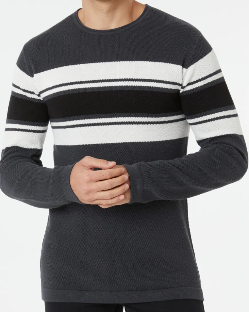 Feinstrickpullover mit Streifen X-Mail, Rundhalsausschnitt-KiK Onlineshop Flash Sale