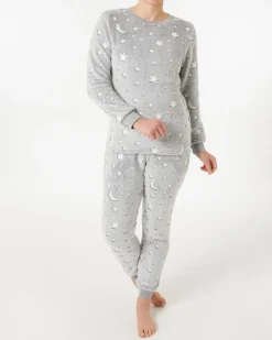 Flauschiger Fleece-Pyjama Janina, 2-tlg. Set-KiK Onlineshop Clearance