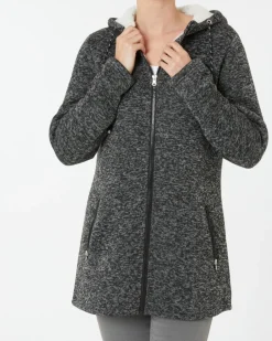 Fleecejacke in Melange Janina, lang geschnitten-KiK Onlineshop Clearance