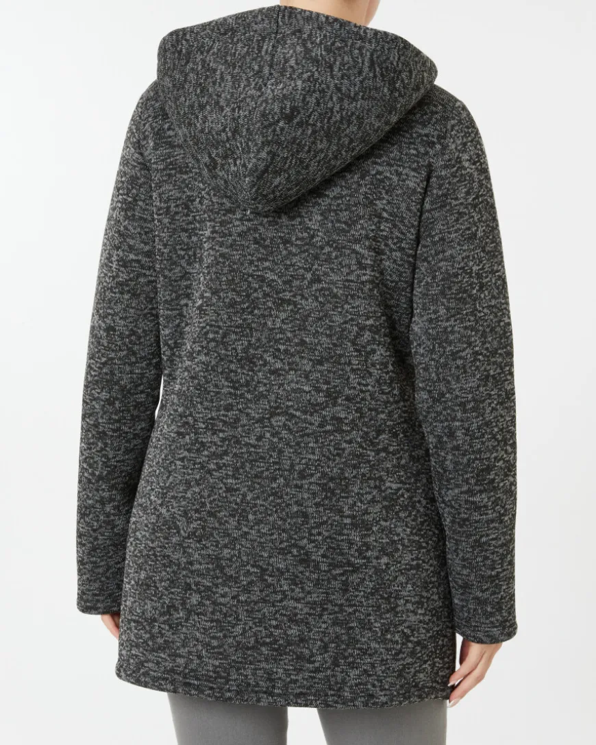 Fleecejacke in Melange Janina, lang geschnitten-KiK Onlineshop Clearance