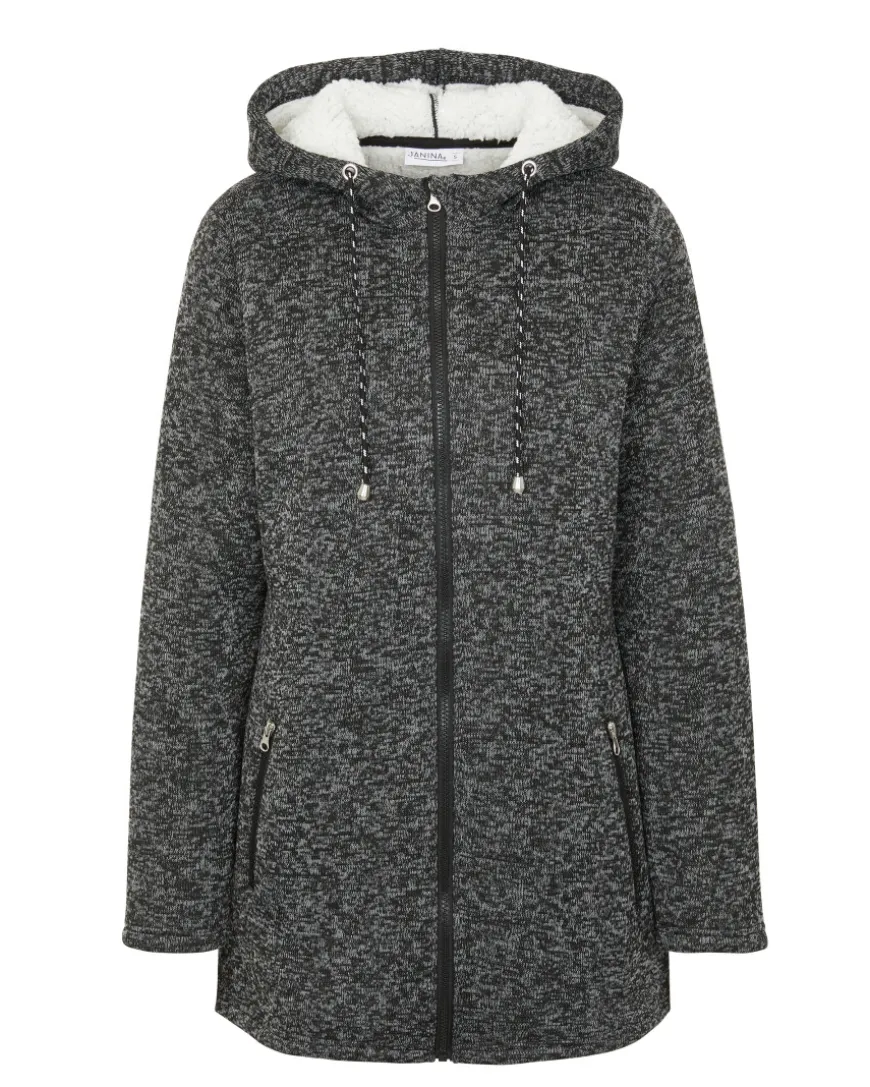 Fleecejacke in Melange Janina, lang geschnitten-KiK Onlineshop Clearance
