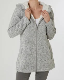 Fleecejacke mit Teddyfell Janina, lang geschnitten-KiK Onlineshop Outlet