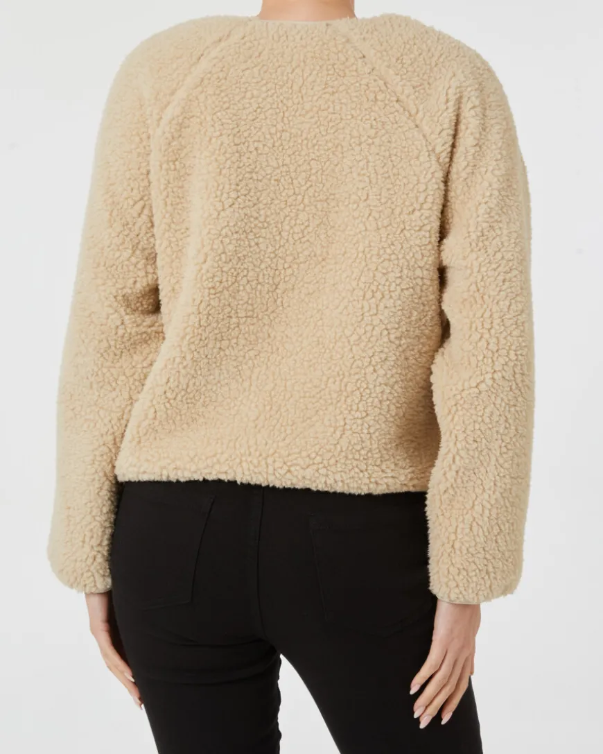 Fleecejacke Teddyfell Janina, kürzer geschnitten-KiK Onlineshop Clearance