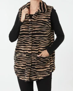 Fleeceweste mit Stehkragen Janina, Druckknopfleiste-KiK Onlineshop Outlet