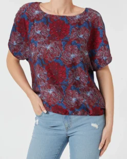 Geblümtes Blusenshirt Janina, elastischer Saum-KiK Onlineshop Outlet