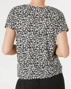 Geblümtes T-Shirt Janina, Knopfleiste-KiK Onlineshop Outlet