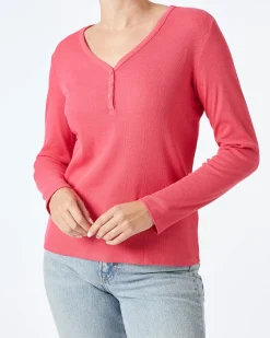 Geripptes Langarmshirt Janina, V-Ausschnitt-KiK Onlineshop Clearance