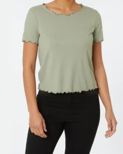 Geripptes T-Shirt Janina, Stretchanteil-KiK Onlineshop Cheap