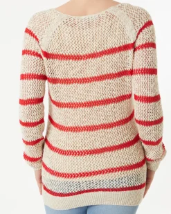 Gestreifter Strickpullover Janina, V-Ausschnitt-KiK Onlineshop Shop