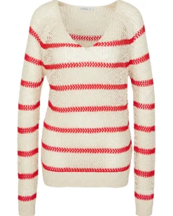 Gestreifter Strickpullover Janina, V-Ausschnitt-KiK Onlineshop Shop