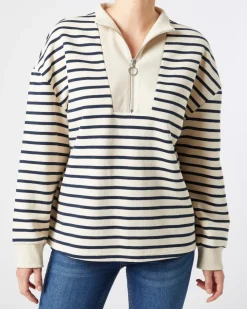 Gestreifter Sweatpullover Janina, Troyer-KiK Onlineshop Best