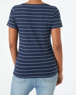 Gestreiftes Basic T-Shirt Janina, Rundhalsausschnitt-KiK Onlineshop Cheap