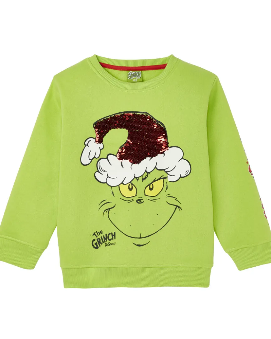 Grinch Sweatshirt Weihnachten Wendepailletten-KiK Onlineshop Cheap