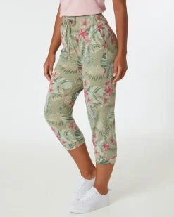 Hose mit floralem Muster Janina, Caprilänge-KiK Onlineshop Outlet